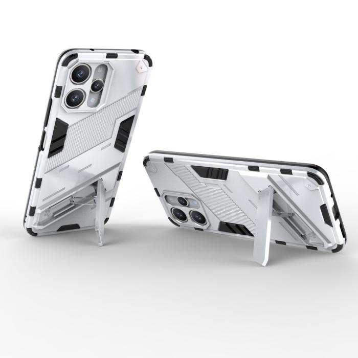 Bild 3,  Xiaomi Redmi 12 5G/4G Skal Kickstand Hybrid Armor Vit - Teknikhallen.se