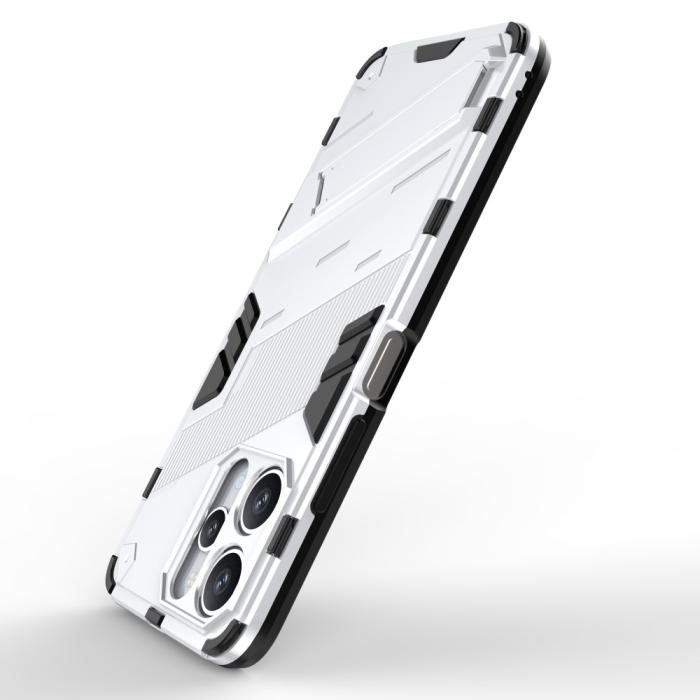 Bild 4,  Xiaomi Redmi 12 5G/4G Skal Kickstand Hybrid Armor Vit - Teknikhallen.se