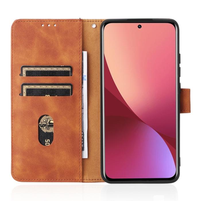 Bild 6,  Xiaomi 12 Fodral Skin Touch Läder Brun - Teknikhallen.se