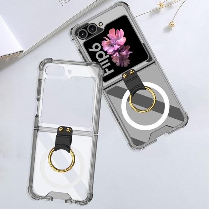 Bild 2, GKK GKK Galaxy Z Flip 6 / 7 FE Skal Med Ringhållare MagSafe Tonad Svart - Teknikhallen.se