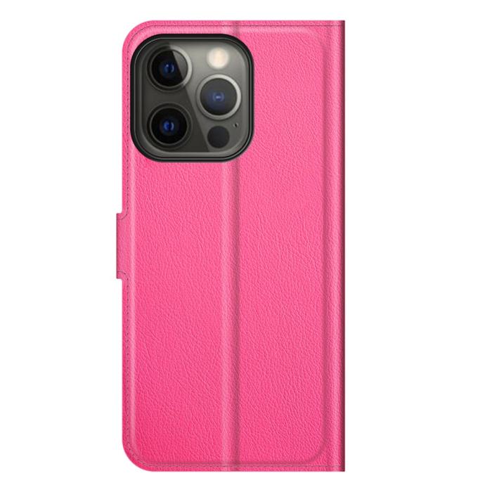 Bild 6,  iPhone 13 Pro Fodral Litchi Läder Rosa - Teknikhallen.se
