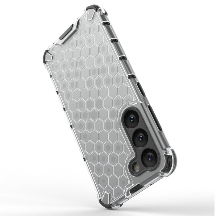 Bild 3,  Samsung Galaxy S23 Skal Shockproof Honeycomb Textur Grå - Teknikhallen.se