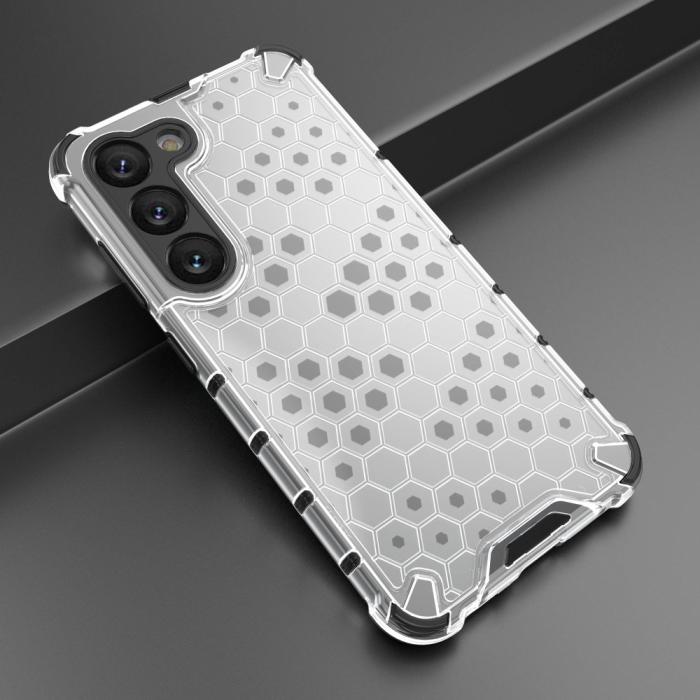 Bild 5,  Samsung Galaxy S23 Skal Shockproof Honeycomb Textur Grå - Teknikhallen.se