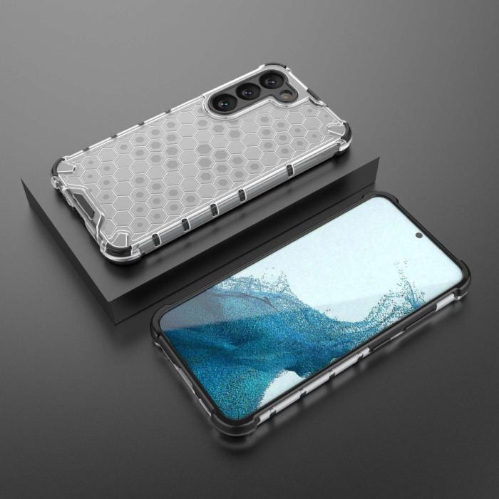 Bild 6,  Samsung Galaxy S23 Skal Shockproof Honeycomb Textur Grå - Teknikhallen.se