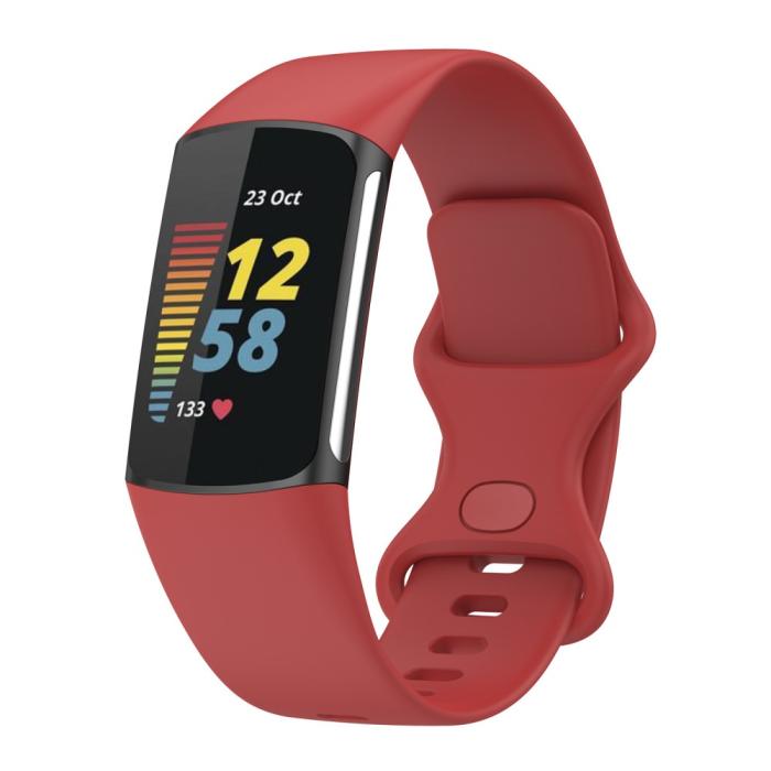 Bild 2,  Fitbit Charge 6 / 5 Armband TPU (S) Röd - Teknikhallen.se
