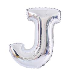  Bokstavsballong J 70 cm Silver - Teknikhallen.se