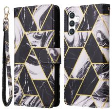  Samsung Galaxy S24 Plus Fodral L&auml;der Marmor Svart - Teknikhallen.se