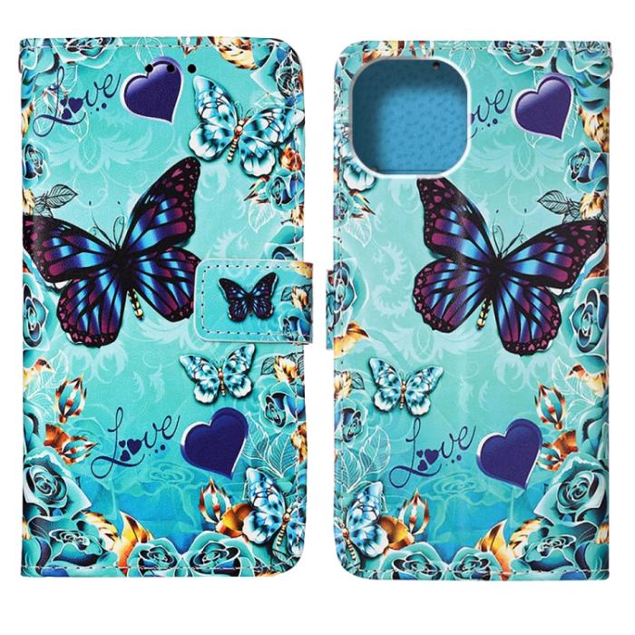 Bild 2,  iPhone 14 Fodral Med Tryck Love Butterfly - Teknikhallen.se