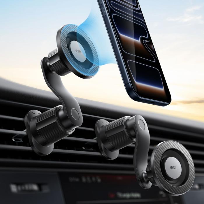 Bild 2, ESR ESR Magnetisk MagSafe Mobilhållare För Ventil OmniLock Svart - Teknikhallen.se