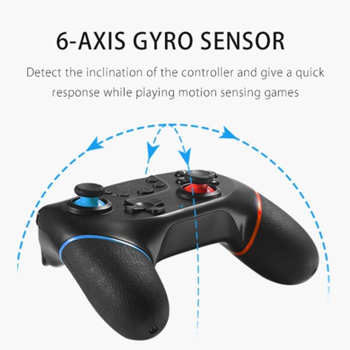 Bild 6, DATA FROG DATA FROG Trådlös Handkontroll För Nintendo Switch/PC Svart/Röd/Blå - Teknikhallen.se