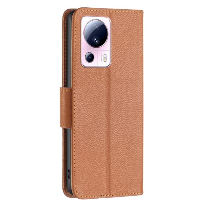 Bild 3,  Xiaomi 13 Lite 5G Fodral Litchi Shark Läder Brun - Teknikhallen.se