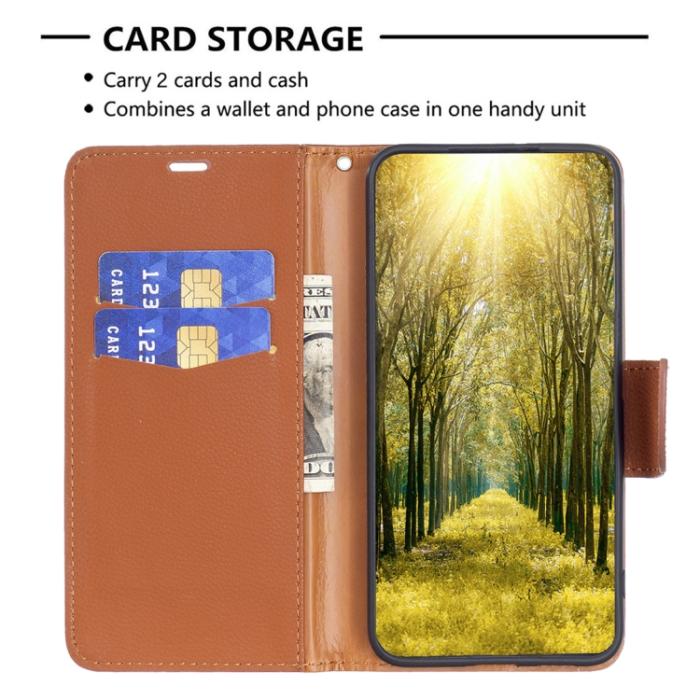Bild 4,  Xiaomi 13 Lite 5G Fodral Litchi Shark Läder Brun - Teknikhallen.se