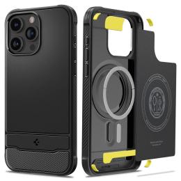 Spigen Spigen iPhone 15 Pro Skal MagSafe Mag Rugged Armor Matt Svart - Teknikhallen.se