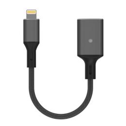  Lightning till USB-A Kabeladapter Mörk Grå - Teknikhallen.se