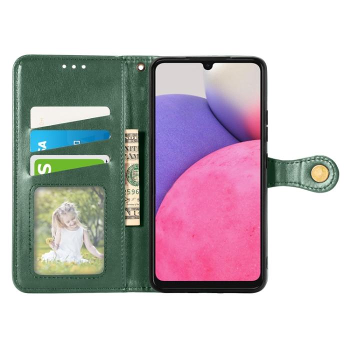 Bild 3,  Samsung Galaxy A33 5G Fodral Solid Läder Grön - Teknikhallen.se