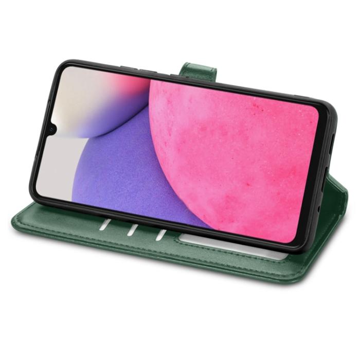 Bild 4,  Samsung Galaxy A33 5G Fodral Solid Läder Grön - Teknikhallen.se