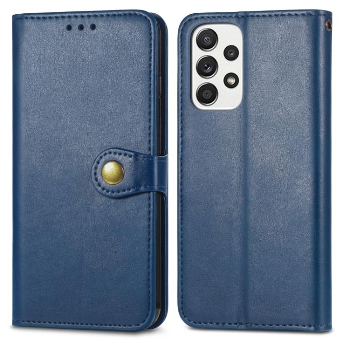 Bild 2,  Samsung Galaxy A33 5G Fodral Solid Läder Blå - Teknikhallen.se