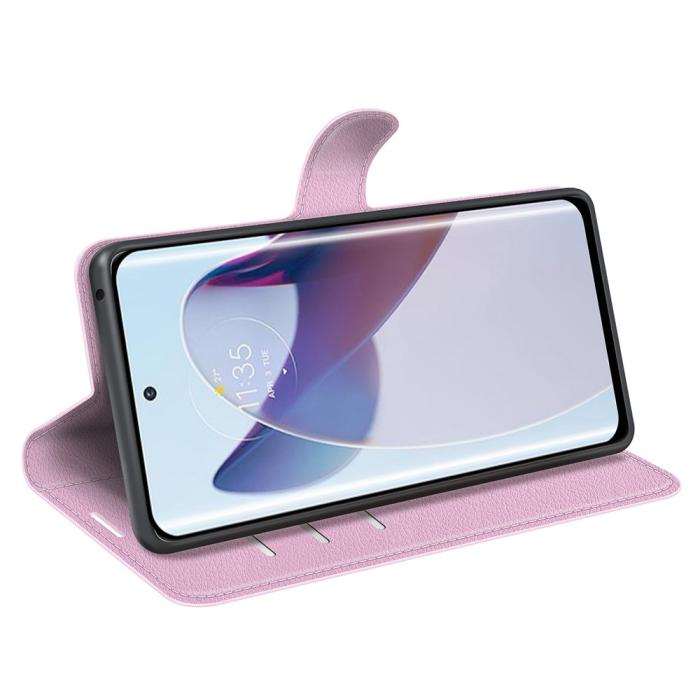 Bild 3,  Motorola Edge 30 Ultra 5G Fodral Litchi Läder Ljus Rosa - Teknikhallen.se
