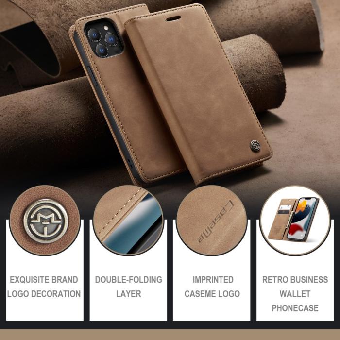 Bild 2, CASEME iPhone 13 Pro Max - CASEME Retro Fodral - Brun - Teknikhallen.se