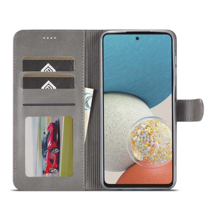Bild 4, LC.IMEEKE LC.IMEEKE Samsung Galaxy A53 5G Fodral Läder Grå - Teknikhallen.se