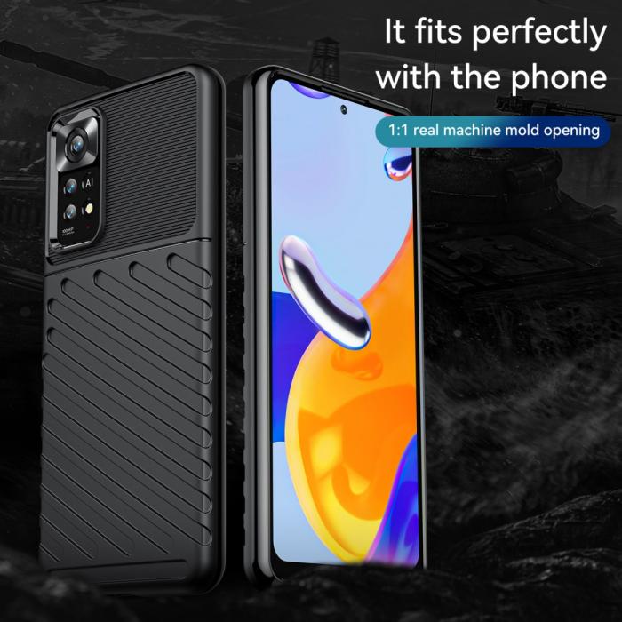 Bild 2,  Xiaomi Redmi Note 11 Pro 5G Skal Twill Textur Svart - Teknikhallen.se