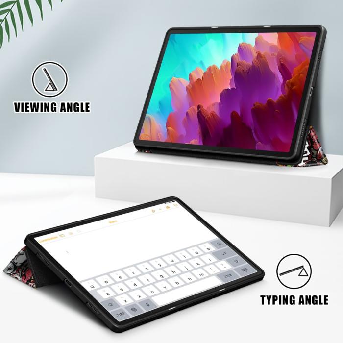 Bild 3,  Lenovo Tab P12 Fodral Tri-Fold Läder Graffiti - Teknikhallen.se