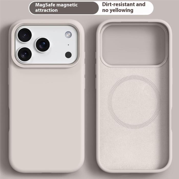 Bild 2,  iPhone 17 Pro Max Skal MagSafe Liquid Silikon Beige - Teknikhallen.se
