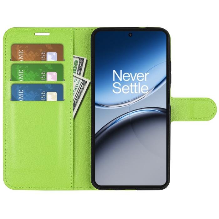 Bild 2,  OnePlus Nord 4 Fodral Litchi Läder Grön - Teknikhallen.se