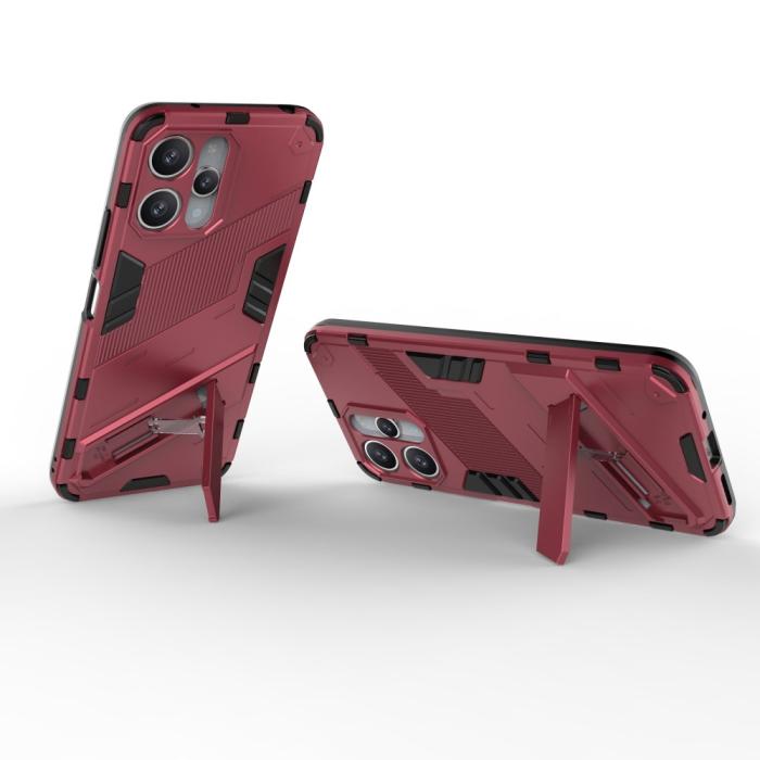 Bild 3,  Xiaomi Redmi 12 5G/4G Skal Kickstand Hybrid Armor Rosa - Teknikhallen.se