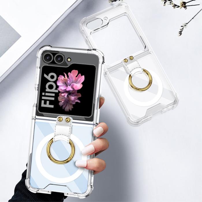 Bild 2, GKK GKK Galaxy Z Flip 6 / 7 FE Skal Med Ringhållare Magsafe Transparent - Teknikhallen.se