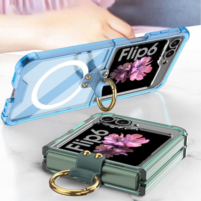 Bild 4, GKK GKK Galaxy Z Flip 6 / 7 FE Skal Med Ringhållare Magsafe Transparent - Teknikhallen.se