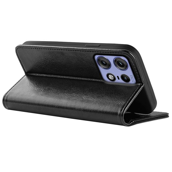 Bild 4,  Motorola Edge 50 Pro 5G Crazy Horse Fodral Svart - Teknikhallen.se