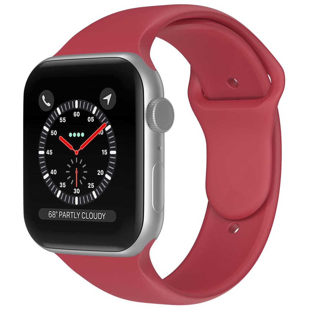 ColorPop Apple Watch 42/44/45/49 mm Silikon Armband (M/L) Crimson - Teknikhallen.se