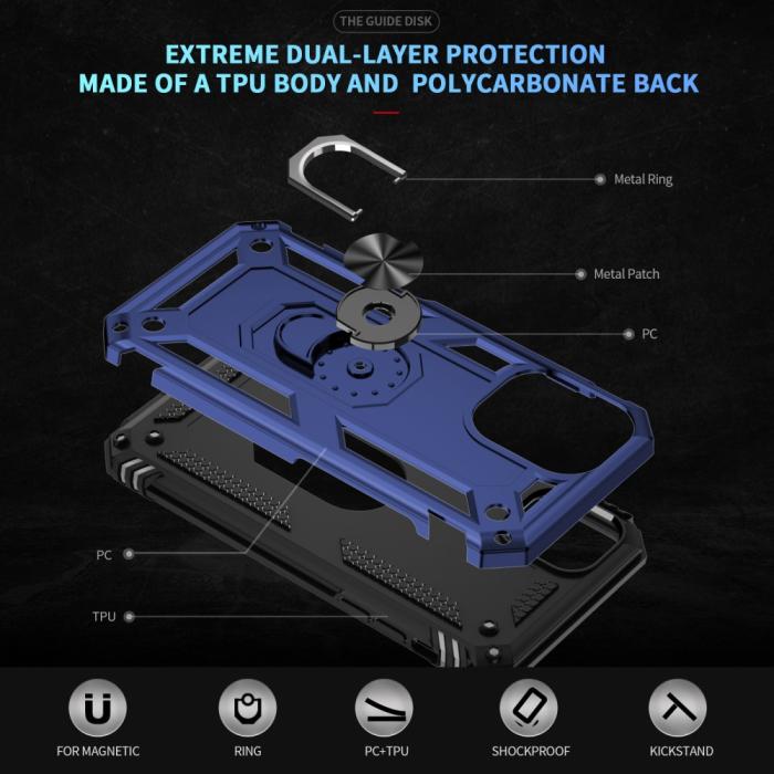 Bild 5,  iPhone 16 Skal Shockproof Hybrid Ring Blå - Teknikhallen.se