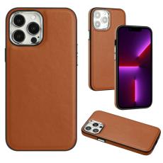  iPhone 15 Pro Max Skal L&auml;der Belagt Brun - Teknikhallen.se
