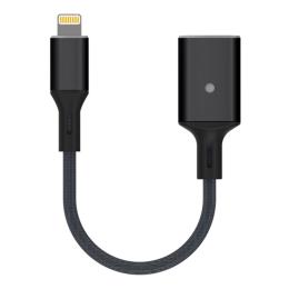  Lightning till USB-A Kabeladapter Svart - Teknikhallen.se