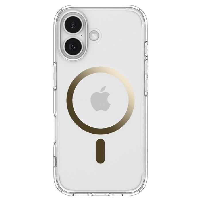 Bild 2, Spigen Spigen iPhone 17 Skal MagSafe Ultra Hybrid Clear / Gold - Teknikhallen.se