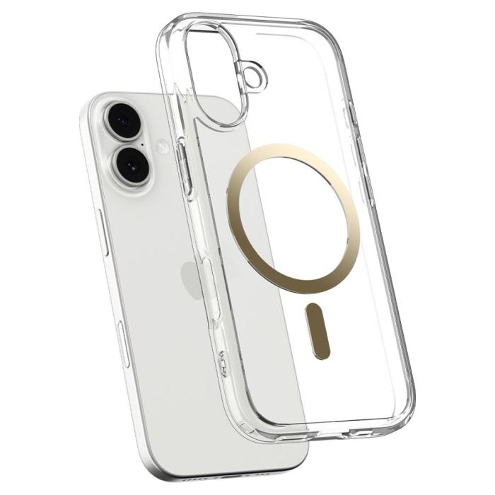 Bild 4, Spigen Spigen iPhone 17 Skal MagSafe Ultra Hybrid Clear / Gold - Teknikhallen.se