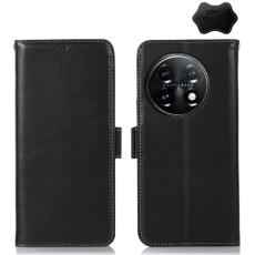 OnePlus 11 5G Fodral RFID Crazy Horse L&auml;der Svart - Teknikhallen.se