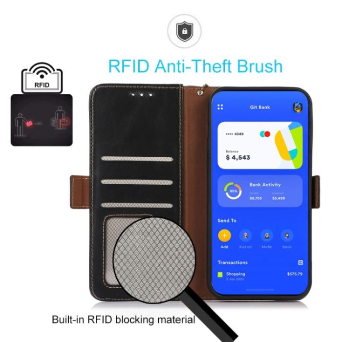 Bild 4,  OnePlus 11 5G Fodral RFID Crazy Horse Läder Svart - Teknikhallen.se