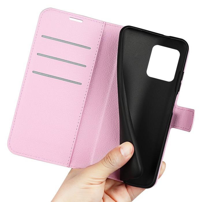 Bild 4,  Motorola Edge 30 Ultra 5G Fodral Litchi Läder Ljus Rosa - Teknikhallen.se
