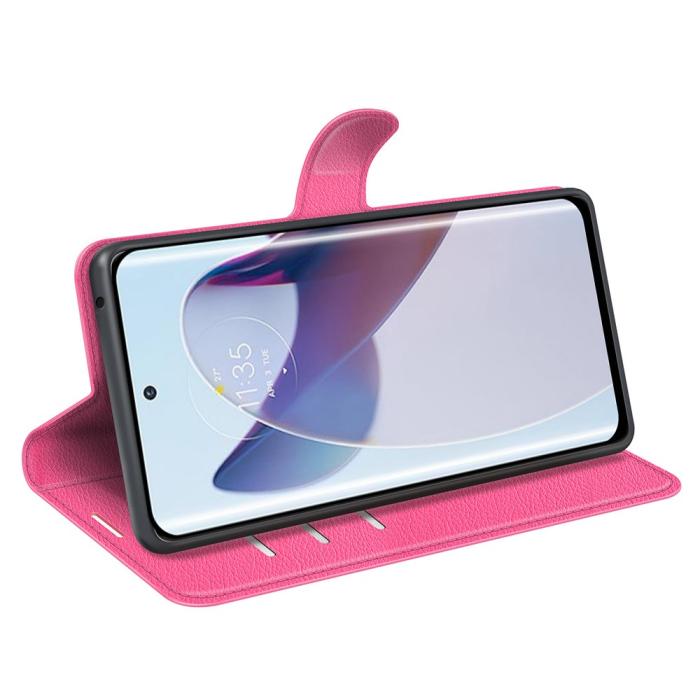 Bild 3,  Motorola Edge 30 Ultra 5G Fodral Litchi Läder Rosa - Teknikhallen.se