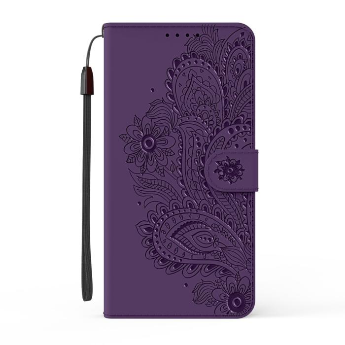 Bild 2,  iPhone 13 Pro Max - Flower Mandala Läder Fodral - Lila - Teknikhallen.se