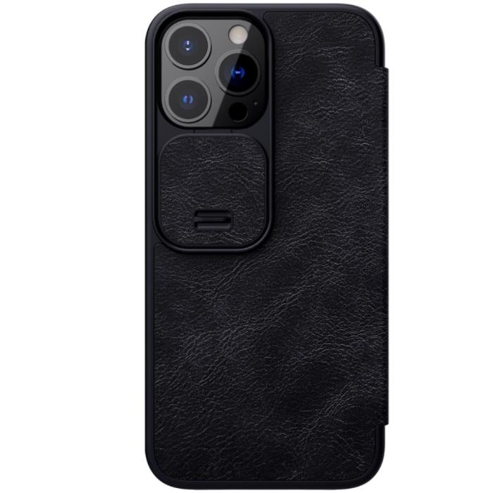 Bild 3, NILLKIN iPhone 13 Pro Max - NILLKIN Qin CamShield Läder Fodral - Svart - Teknikhallen.se