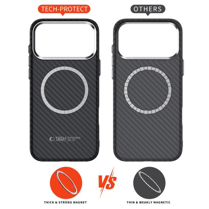 Bild 5, Tech-Protect Tech-Protect iPhone 17 Pro Skal MagSafe ION Carbon Svart - Teknikhallen.se