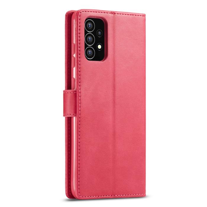 Bild 3, LC.IMEEKE LC.IMEEKE Samsung Galaxy A53 5G Fodral Läder Röd/Rosa - Teknikhallen.se