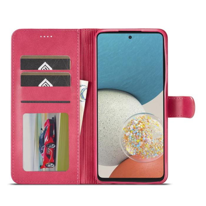 Bild 4, LC.IMEEKE LC.IMEEKE Samsung Galaxy A53 5G Fodral Läder Röd/Rosa - Teknikhallen.se