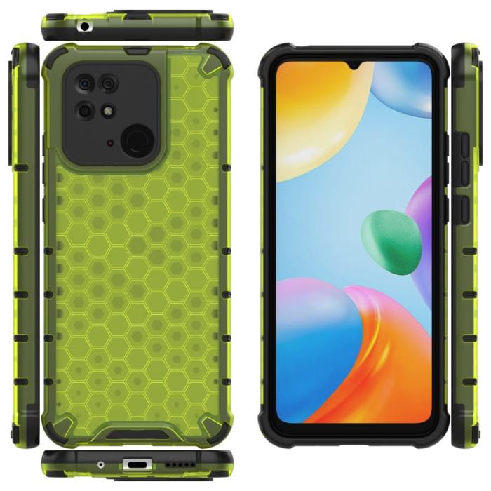 Bild 2,  Xiaomi Redmi 10C Skal Armor Honeycomb Grön - Teknikhallen.se