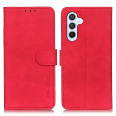 KHAZNEH KHAZNEH Galaxy A34 5G Fodral Retro L&auml;der R&ouml;d - Teknikhallen.se