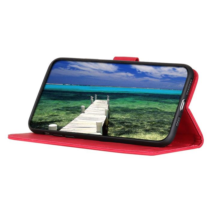 Bild 2, KHAZNEH KHAZNEH Galaxy A34 5G Fodral Retro Läder Röd - Teknikhallen.se